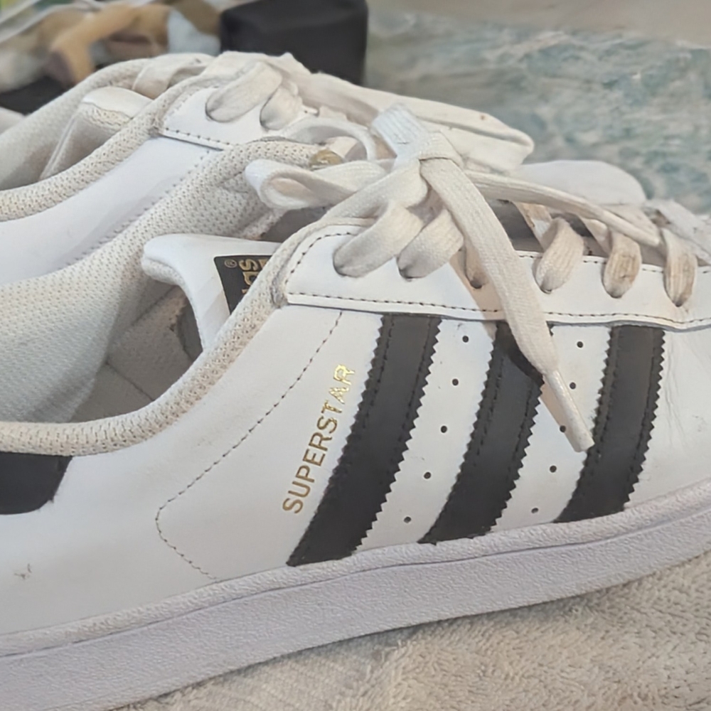 Adidas Superstar White and Black Sneakers